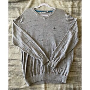 Travis Mathew men's gray V-neck golf pullover sweater XL